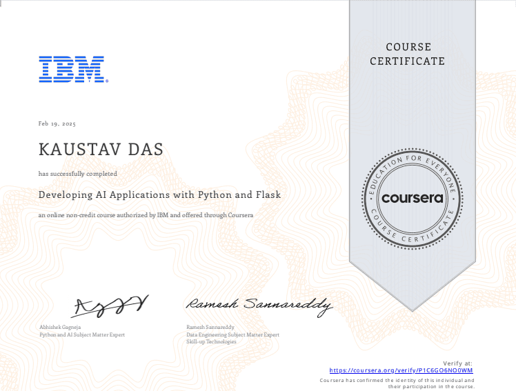 Developing AI Applications with Python and Flask