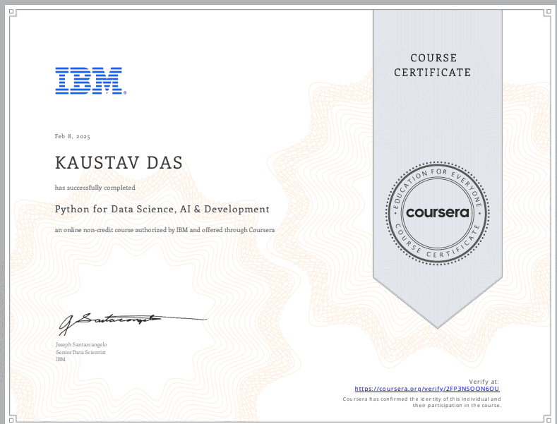 Python for Data Science, AI & Development