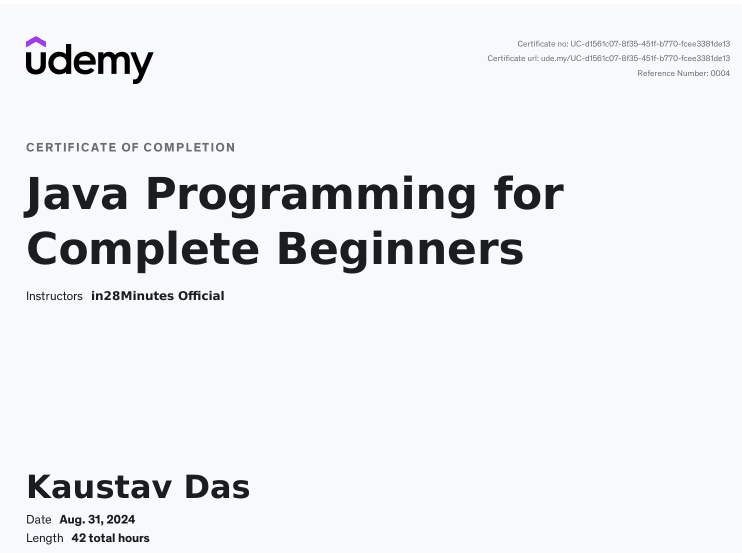 Java Programming for Complete Beginners
